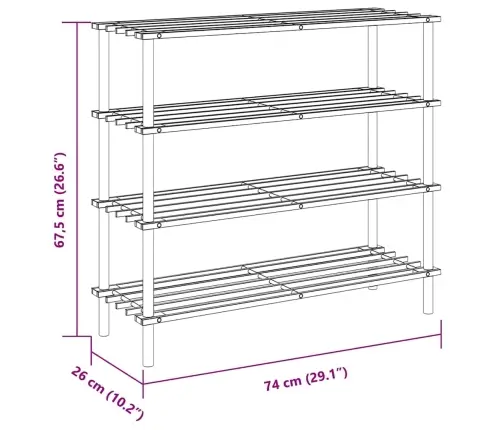 Batų Lentynos, 2Vnt., Eglės Medienos Masyvas, 4 Aukštų