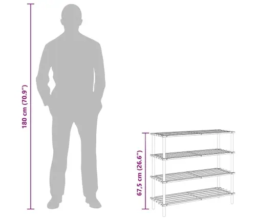 Batų Lentynos, 2Vnt., Eglės Medienos Masyvas, 4 Aukštų