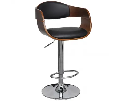 Baro Taburetė, Išlenkta Mediena Ir Dirbtinė Oda