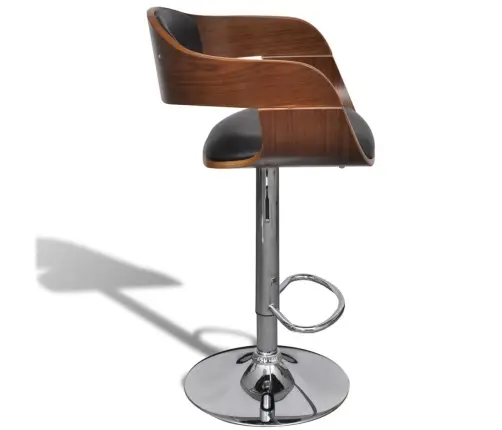 Baro Taburetė, Išlenkta Mediena Ir Dirbtinė Oda