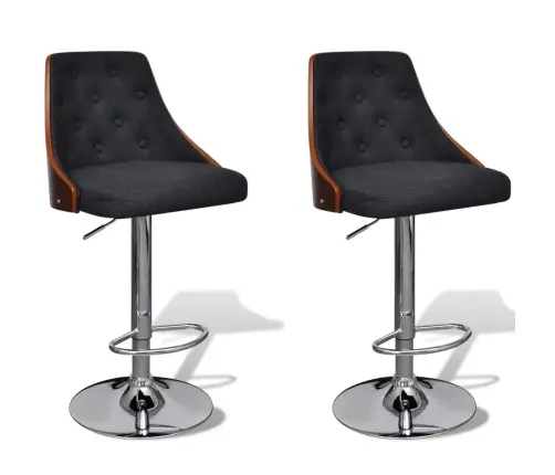 Bāra Krēsli, 2 Gab., Izliekts Koks Un Audums Vidaxl