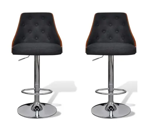 Bāra Krēsli, 2 Gab., Izliekts Koks Un Audums Vidaxl