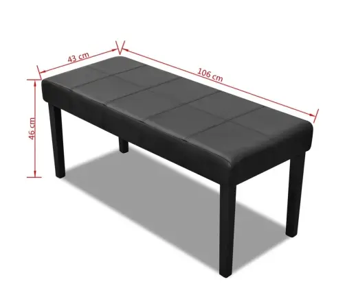 Juodas Kokybiškos Dirbtinės Odos Suoliukas