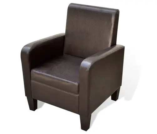 Krėslas, Rudas, Dirbtinė Oda