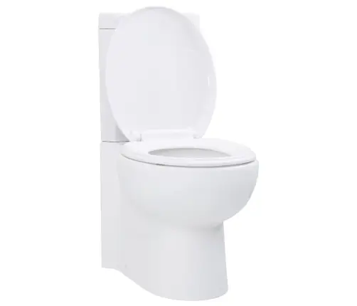 Stūra Tualetes Pods, Balta Keramika Vidaxl