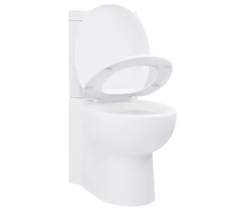 Stūra Tualetes Pods, Balta Keramika Vidaxl