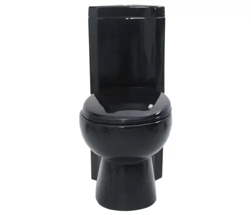 Stūra Tualetes Pods, Melna Keramika Vidaxl