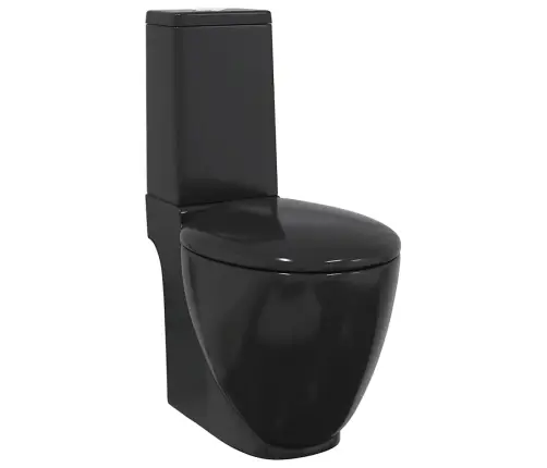 Keraamiline Ümar Wc Pott Alumise Veevooluga, Must