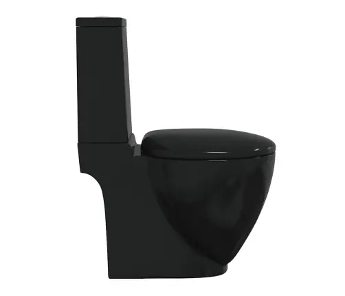 Keraamiline Ümar Wc Pott Alumise Veevooluga, Must