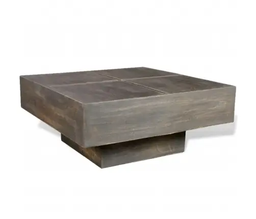 Kafijas Galdiņš, Kvadrāta Forma, Mango Masīvkoks, Tumši Brūns  Vidaxl