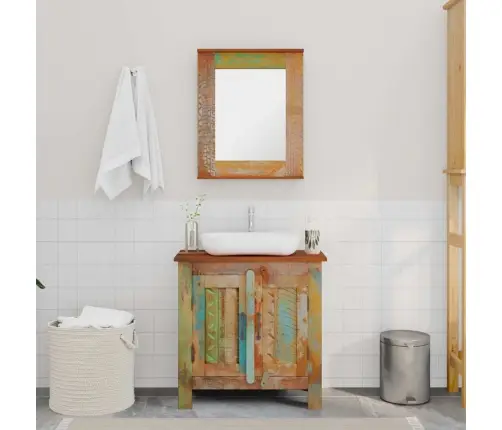 Pārstrādāta Koka Vannas Istabas Skapītis Ar Spoguli