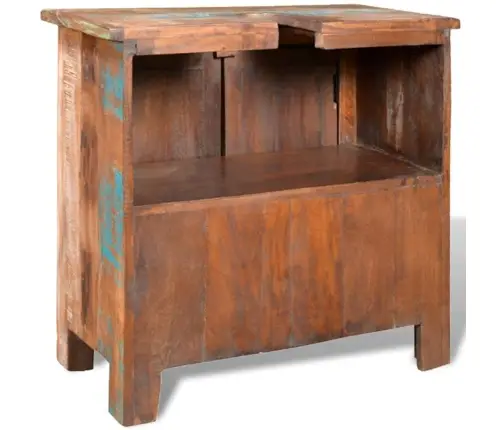 Pārstrādāta Koka Vannas Istabas Skapītis Ar Spoguli