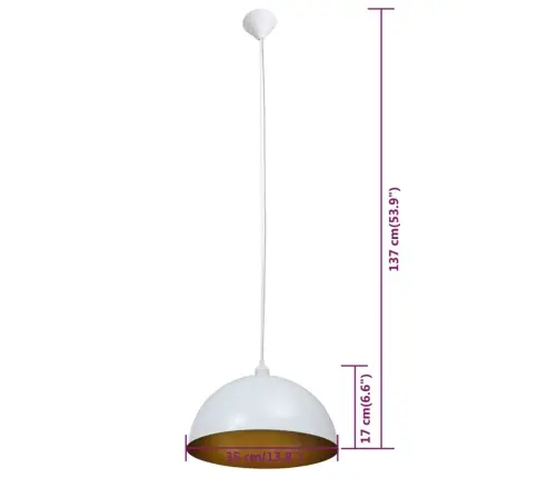 Lub. Šviestuvai, 2Vnt., Regul. Aukščio, Pusiau Sferiniai, Balt.