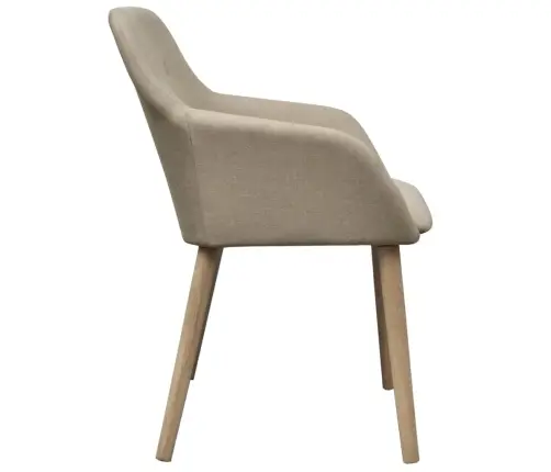 Valgomojo Kėdės, 2 Vnt., Kreminis Audinys Ir Ąžuolo Med. Masyv.