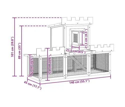Õues Kasutatav Suur Küülikupuur, Ühe Majakesega