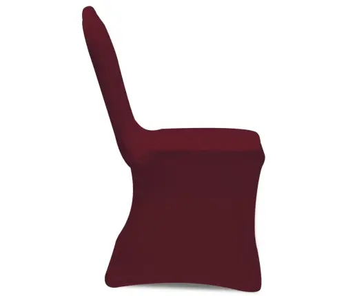 Elastīgs Krēsla Pārklājs Burgundijas Vīna Krāsā 6 Gab.