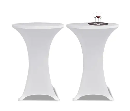 Elastīgs Galdauts Stāvgaldiem 60 Cm 2 Gab. Balts