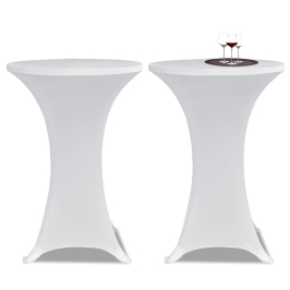 Elastīgs Galdauts Stāvgaldiem 80 Cm 2 Gab. Balts