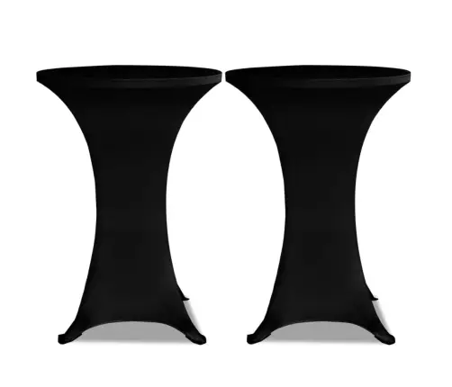 Melns, Elastīgs Galdauts Stāvgaldiem 80 Cm 2 Gab.