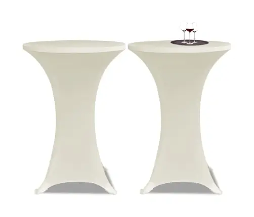 Elastīgs Galdauts Stāvgaldiem 80 Cm 2 Gab. Bēšs