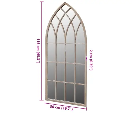 Gotisks Arkveida Dārza Spogulis, 50X115 Cm Vidaxl