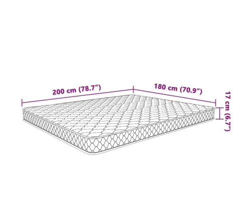 Memory Foam Madrats 200 X 160 X 17 Cm Pehme