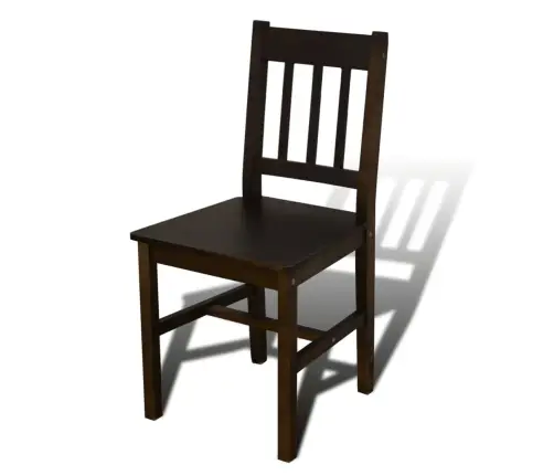 Koka Ēdamistabas Galds Ar 4 Krēsliem Tumšā Dabīga Koka Krāsā