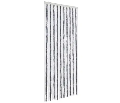 Kukaiņu Aizkars, 90X220 Cm, Pelēks Un Balts Šenils Vidaxl