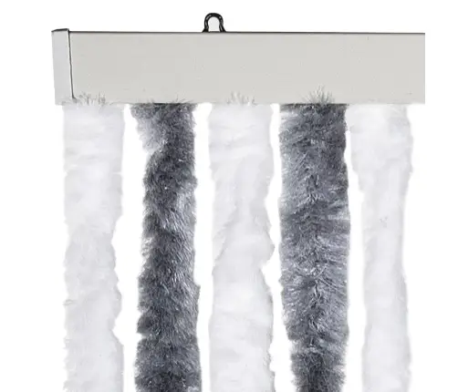 Kukaiņu Aizkars, 90X220 Cm, Pelēks Un Balts Šenils Vidaxl