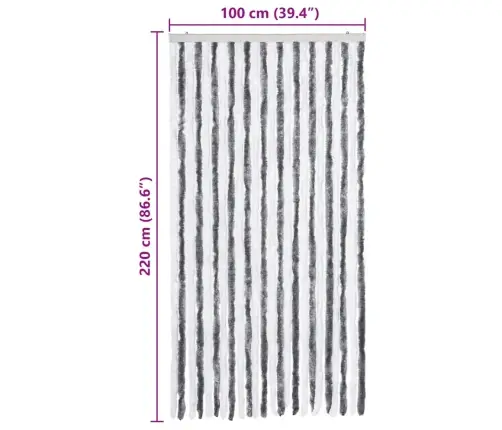 Užuolaida Nuo Vabzdžių, Pilka Ir Balta, 100X220 cm Šenilis