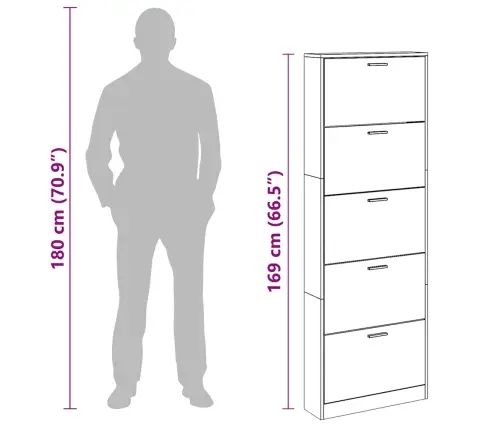 Apavu Plaukts, 5 Nodalījumi, Ozolkoka Krāsa Vidaxl