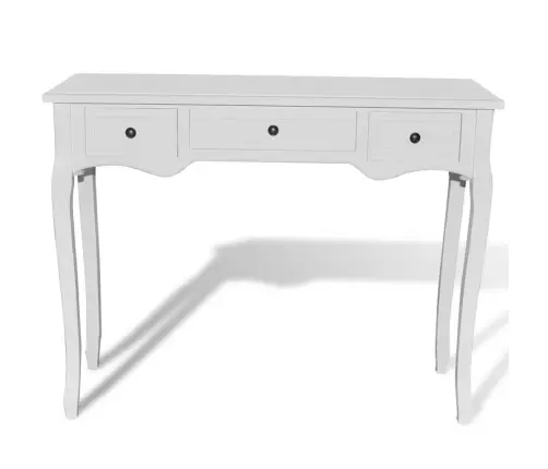 Tualetes Konsoles Galdiņš Ar 3 Atvilktnēm, Balts  Vidaxl Tualetes Konsoles Galdiņš Ar 3 Atvilktnēm, Balts  Vidaxl