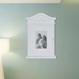 Atslēgu Skapītis Ar Foto Rāmi, Balts Vidaxl
