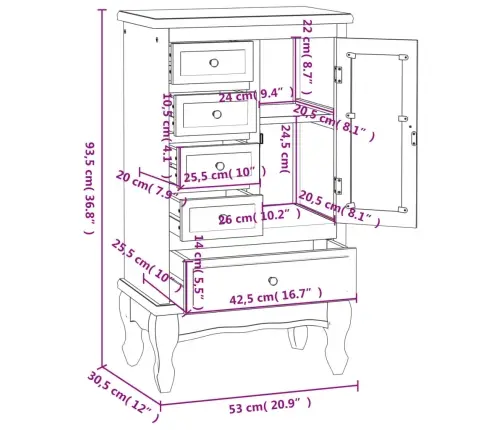 Skapītis Ar 5 Atvilktnēm Un 2 Plauktiem, Balts Vidaxl