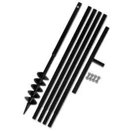 Plieninis 10 Cm Žemės Grąžtas Su Rankena Ir Ilgintuvais, 5 M