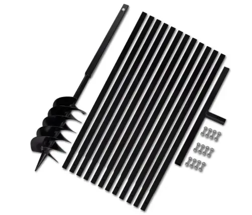 Plieninis 15 Cm Žemės Grąžtas Su Rankena Ir Ilgintuvais, 13 M