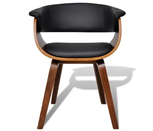 Valgomojo Kėdės, 4 Vnt., Išlenkta Mediena Ir Dirbtinė Oda