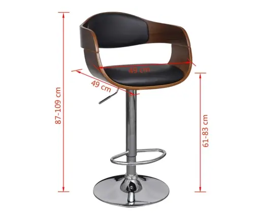 Baaritoolid 2 Tk, Painutatud Puit Ja Kunstnahk