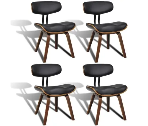 Söögitoolid 4 Tk, Painutatud Puit Ja Kunstnahk