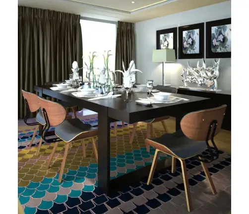 Virtuves Krēsli, 6 Gab., Liekts Koks Un Mākslīgā Āda Vidaxl