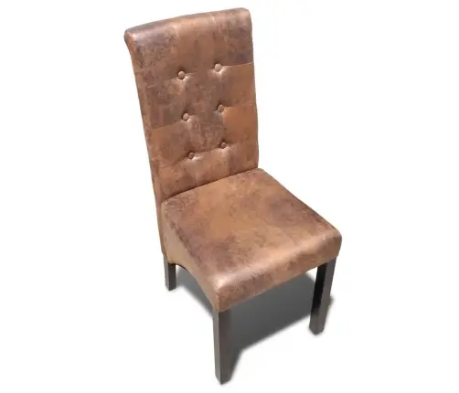 Virtuves Krēsli, 6 Gab., Brūna Mākslīgā Āda Vidaxl