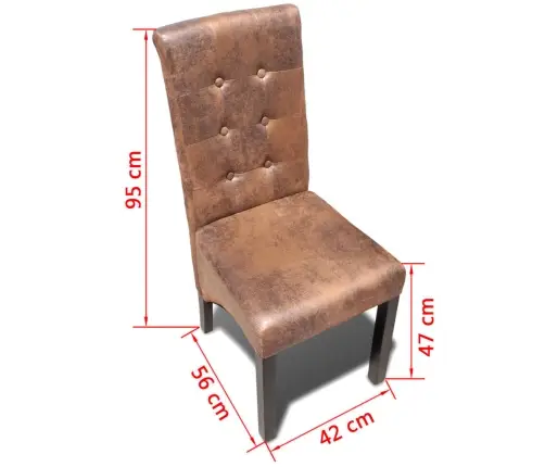 Virtuves Krēsli, 6 Gab., Brūna Mākslīgā Āda Vidaxl