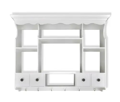 Virtuves Sienas Plaukts, Balts Koks  Vidaxl