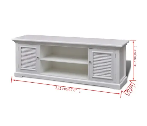 Tv Skapītis, Balts, Koks Vidaxl