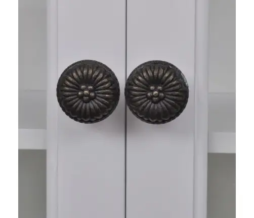 Virtuves Sienas Skapītis, Stikla Durvis, Balts Koks  Vidaxl