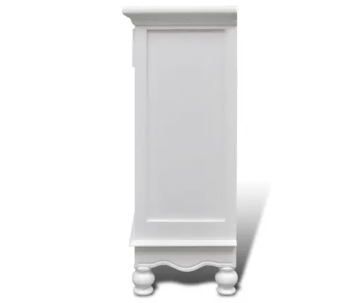 Skapītis Ar 2 Durvīm Un 1 Atvilktni, Balts Koks Vidaxl