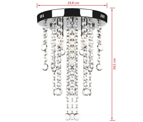 Metallist Laelamp/ Lühter Kristallidega