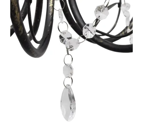 Jūgendstila Metāla Lustra Ar Kristāliem, Nepieciešamas 3Xe14 Spuldzes