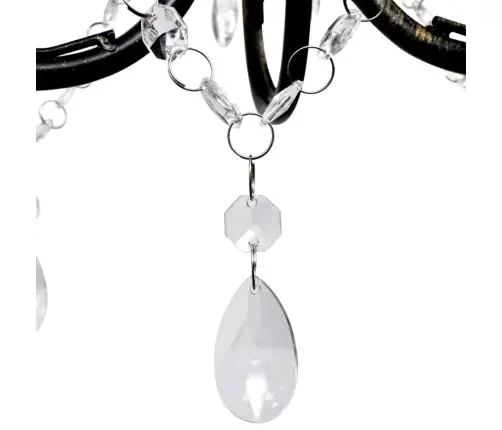 Jūgendstila Metāla Lustra Ar Kristāliem, Nepieciešamas 3Xe14 Spuldzes