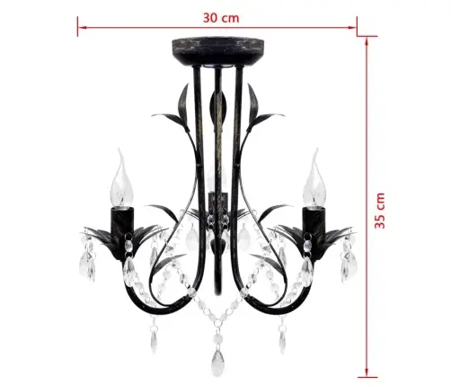 Jūgendstila Metāla Lustra Ar Kristāliem, Nepieciešamas 3Xe14 Spuldzes